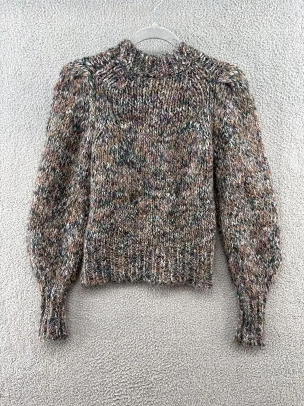 Veronica Beard Chaya Sweater Multi Alpaca Mohair XS Balloon Sleeve